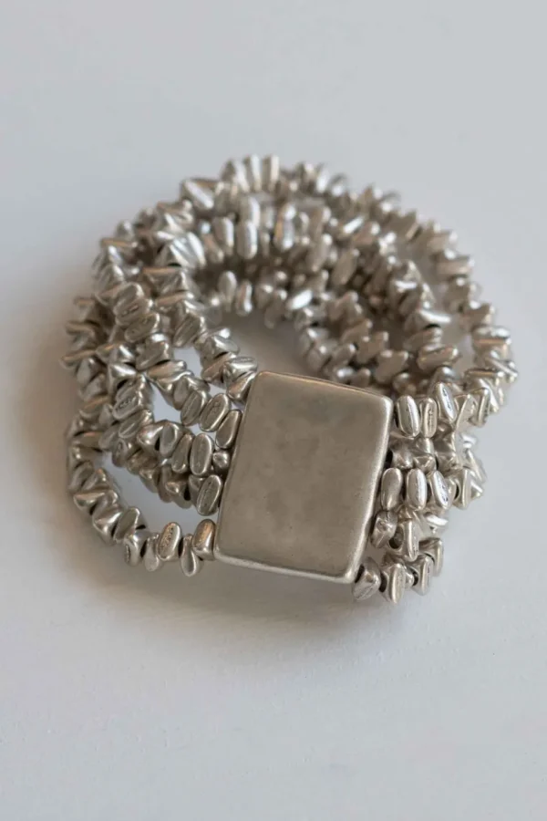 Beaded Pewter Bracelet