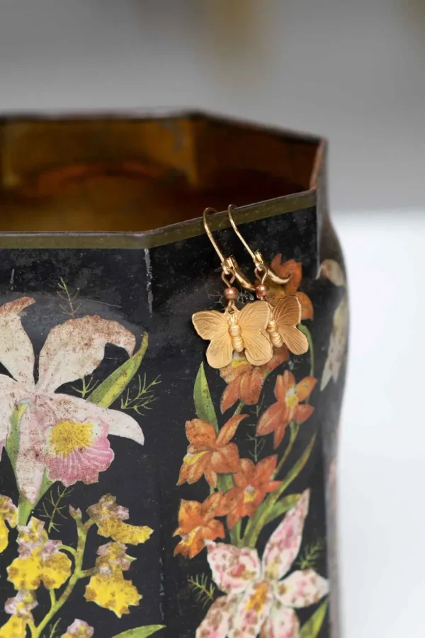 Brass Butterfly Earrings