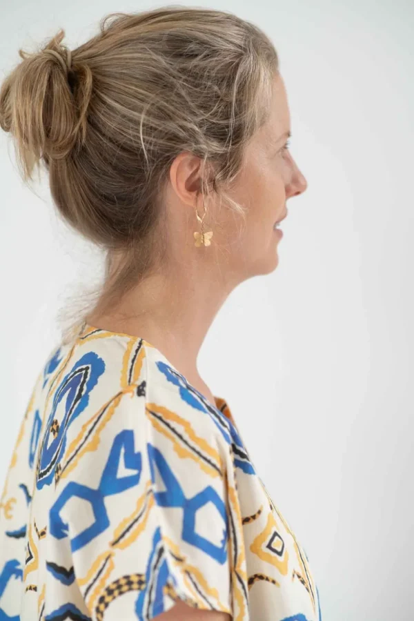 Brass Butterfly Earrings