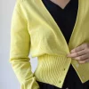 Carly Cardigan In Muted Lime *Organic Cotton