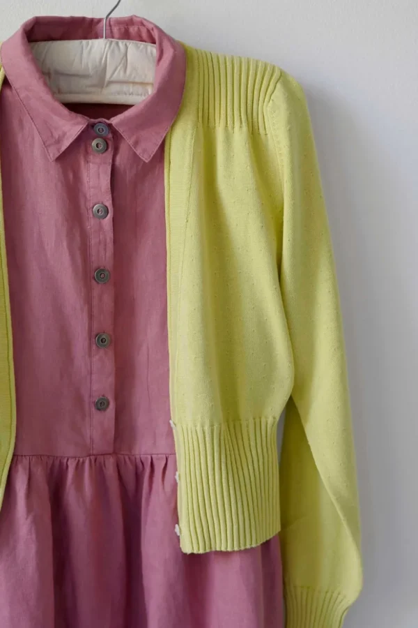 Carly Cardigan In Muted Lime *Organic Cotton