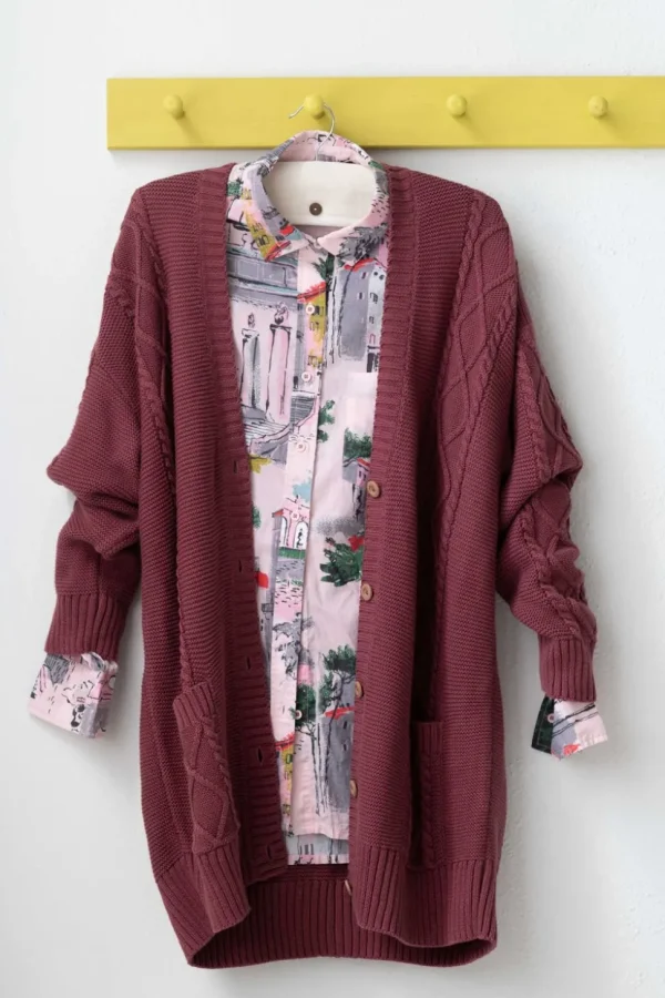 Charli Cardigan Mulberry *Organic Cotton