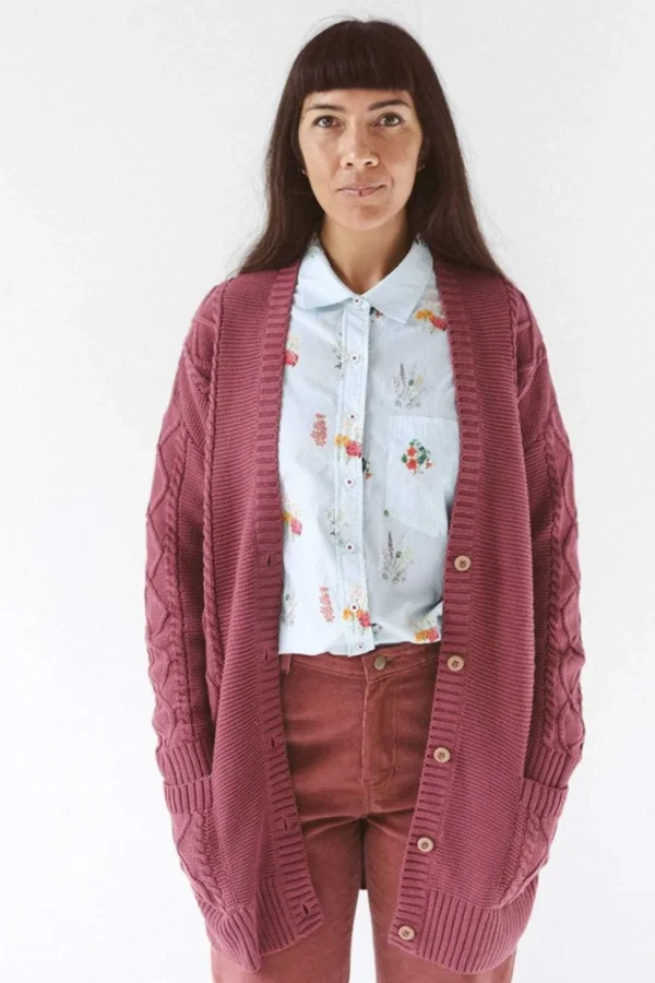 Charli Cardigan Mulberry *Organic Cotton