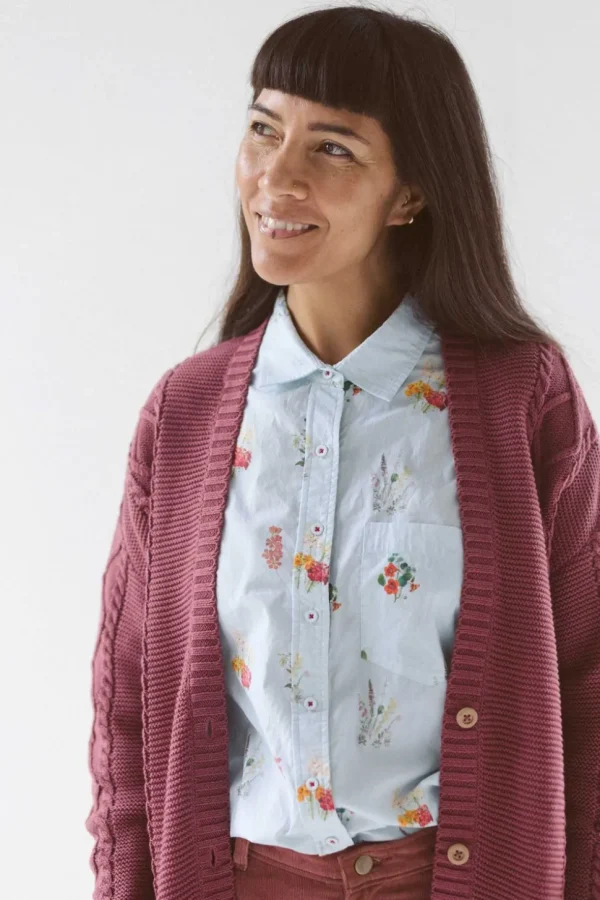 Charli Cardigan Mulberry *Organic Cotton