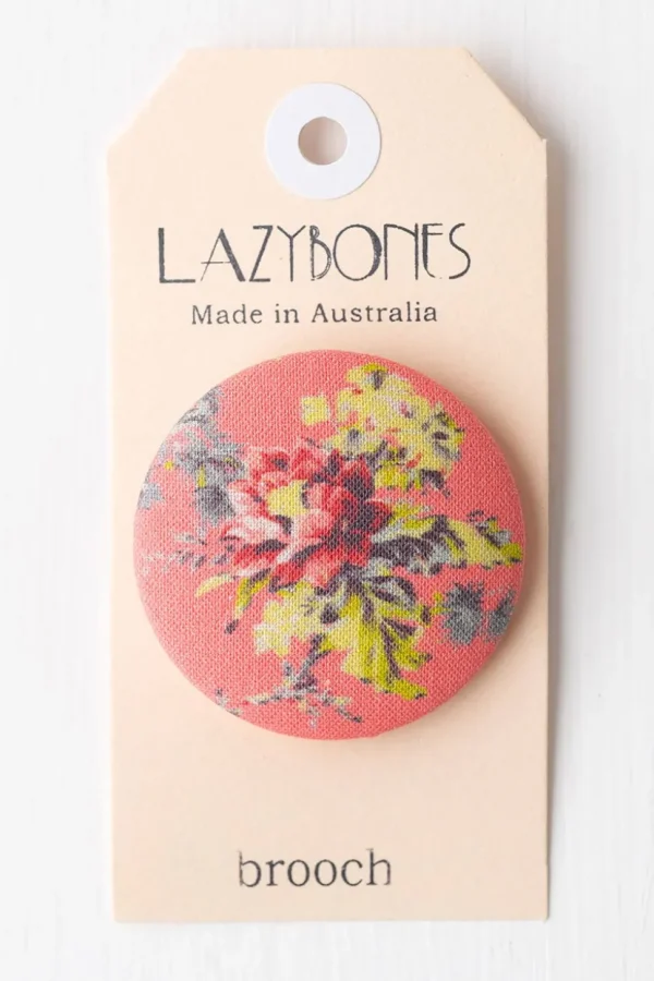 Coral Floral Brooch