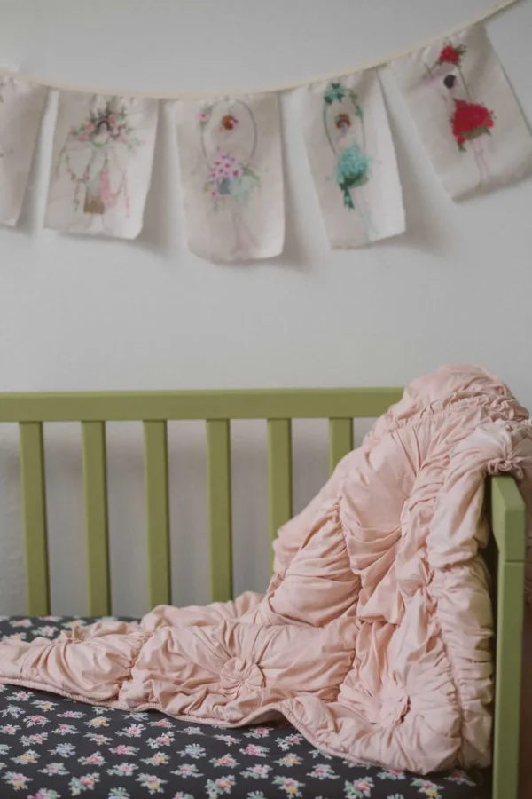 Cot Quilt Rosette Tuscan Pink *Organic Cotton