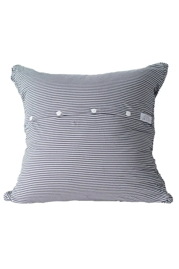 Euro Rosette In Charcoal Stripe *Organic Cotton