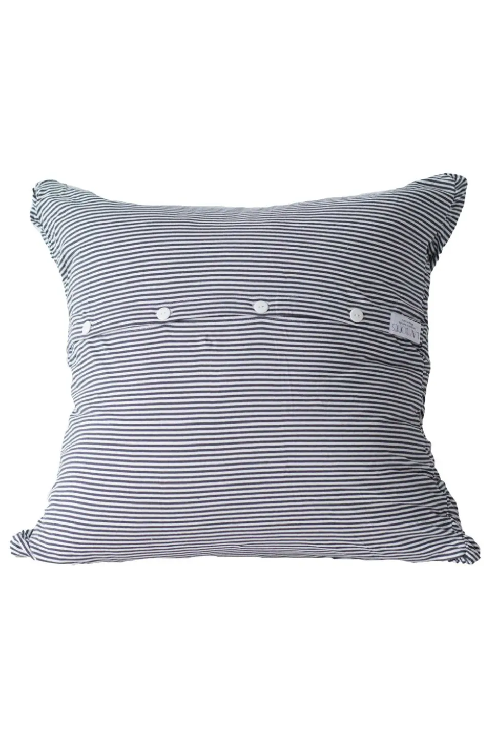 euro_rosette_in_charcoal__1.webp Euro Rosette In Charcoal Stripe *Organic Cotton