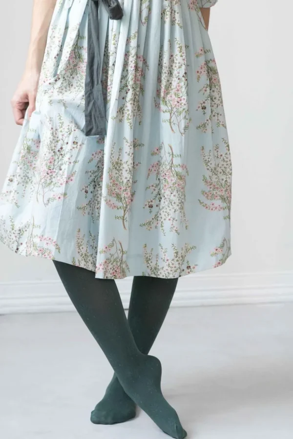 Fleur Teal Cotton Tights