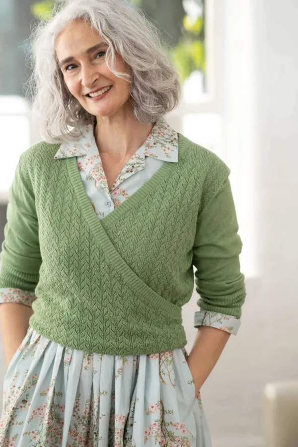 Imogen Wrap Cardigan Cottage Green