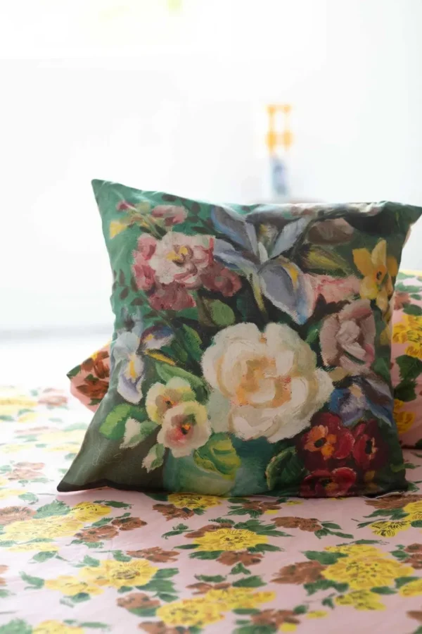 Painted Flowers Cushion Cover *Organic Cotton
