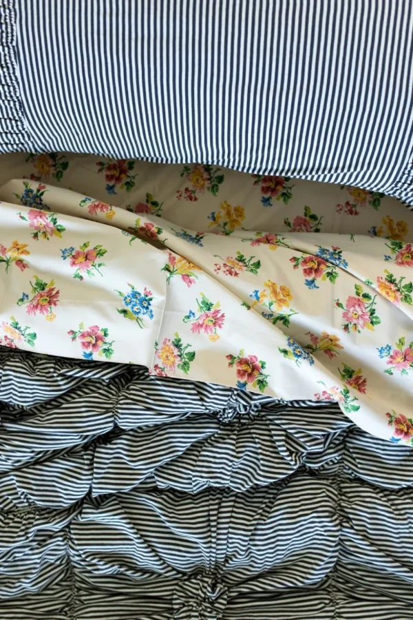 Pillowcase Set In Charcoal Stripe *Organic Cotton