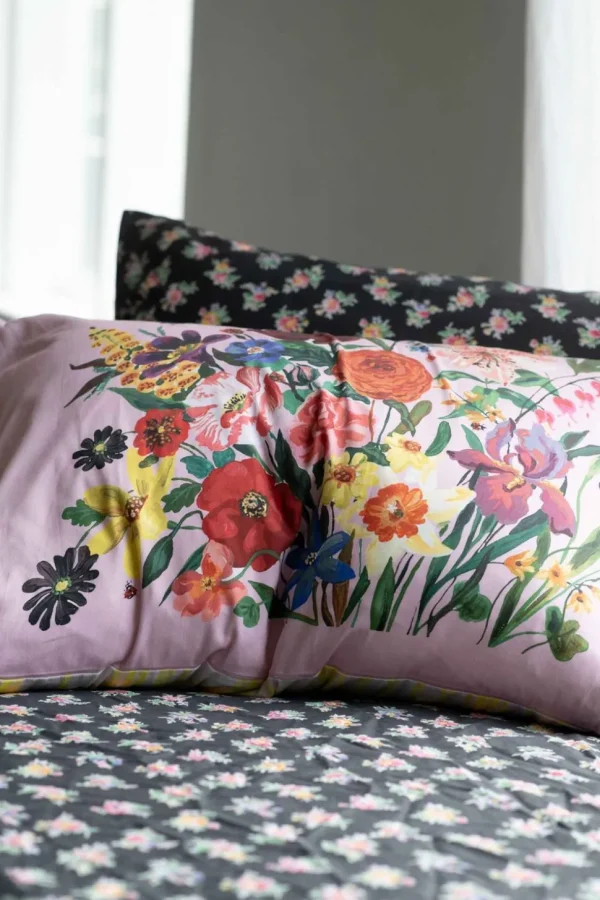 Rainbow Floral Pink Pillowcase Set *Organic Cotton
