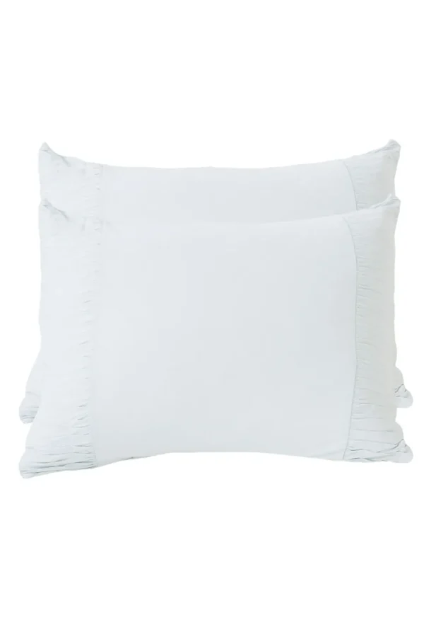 Rosette Pillowcase Set In Chalk Blue *Organic Cotton