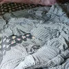 Rosette Quilt In Charcoal Stripe *Organic Cotton