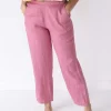 Sara Linen Pant In Rose