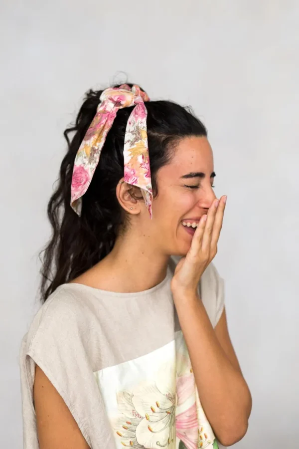 Scrunchie With Scarf In Peony