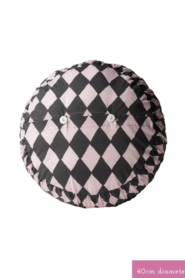 Small Round Cushion Cover Losange *Organic Cotton