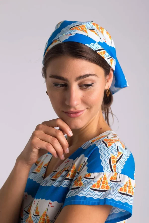 Square Scarf In Seaside *Organic Cotton