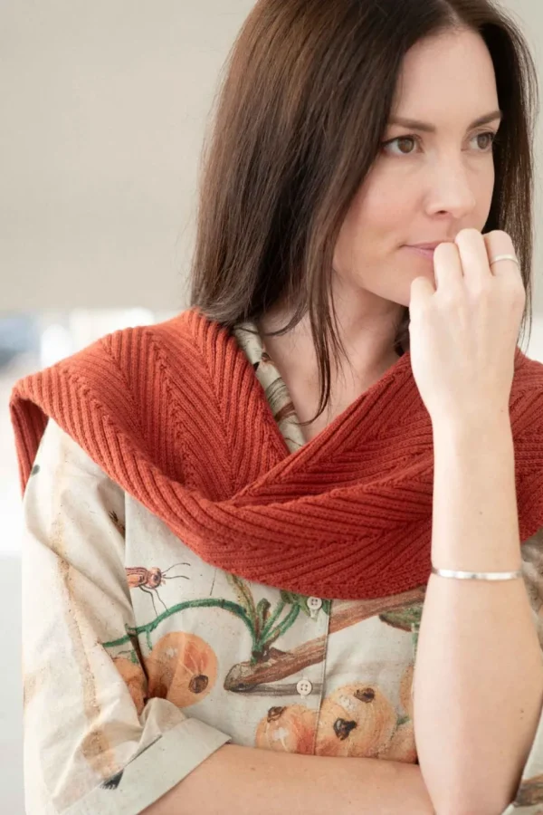 Zigzag Scarf Rust *Organic Cotton