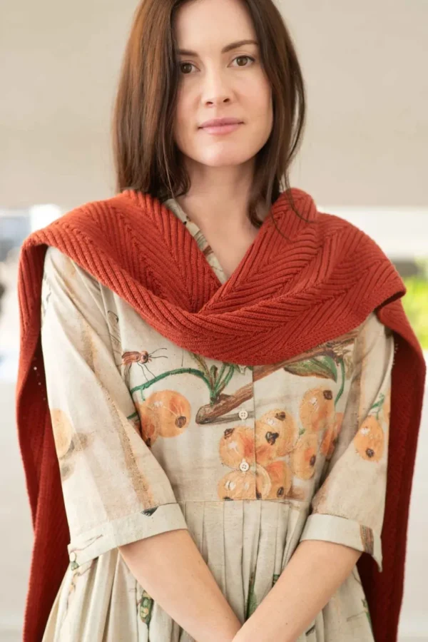 Zigzag Scarf Rust *Organic Cotton